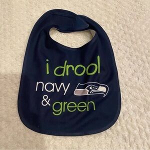SEATTLE Seahawks, I drool navy and green bib